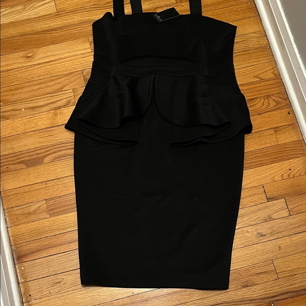 Eloquii Elegant Black Peplum Ponte Dress